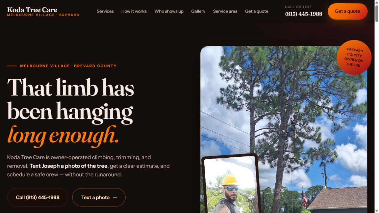 Koda Tree Care live website