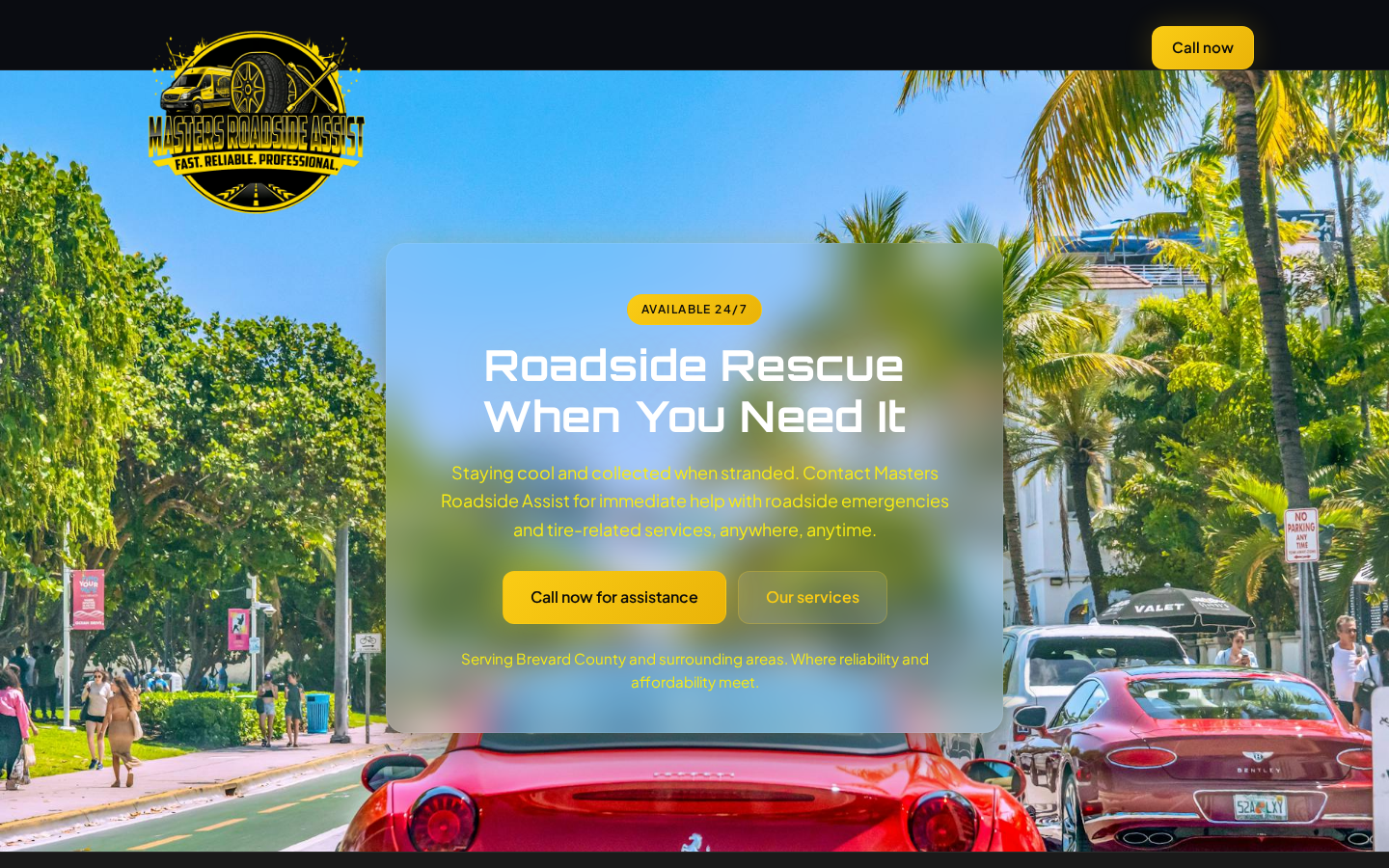 Masters Roadside Assist website