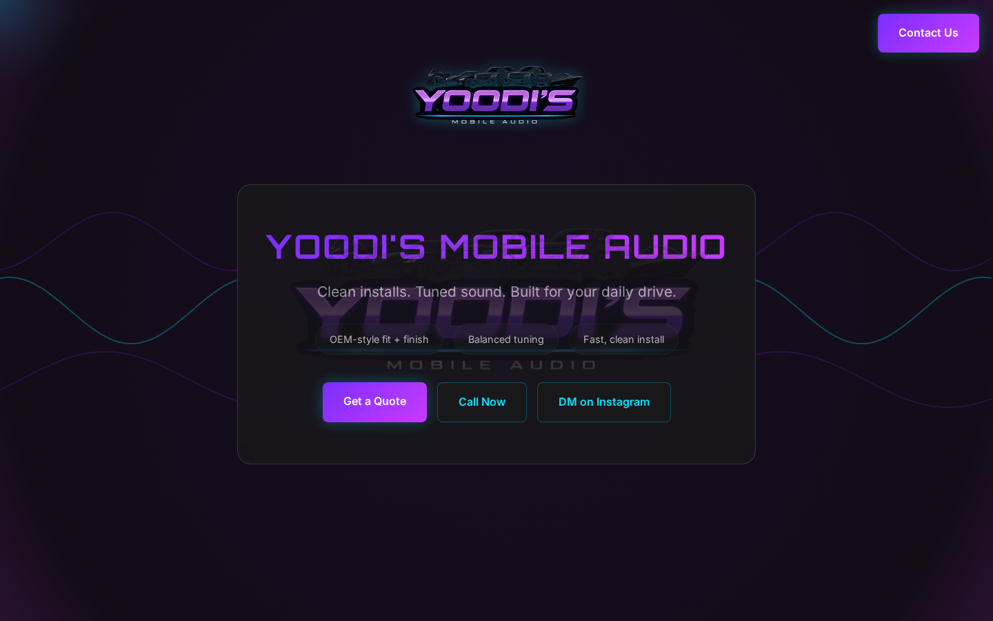 Yoodi's Mobile Audio website